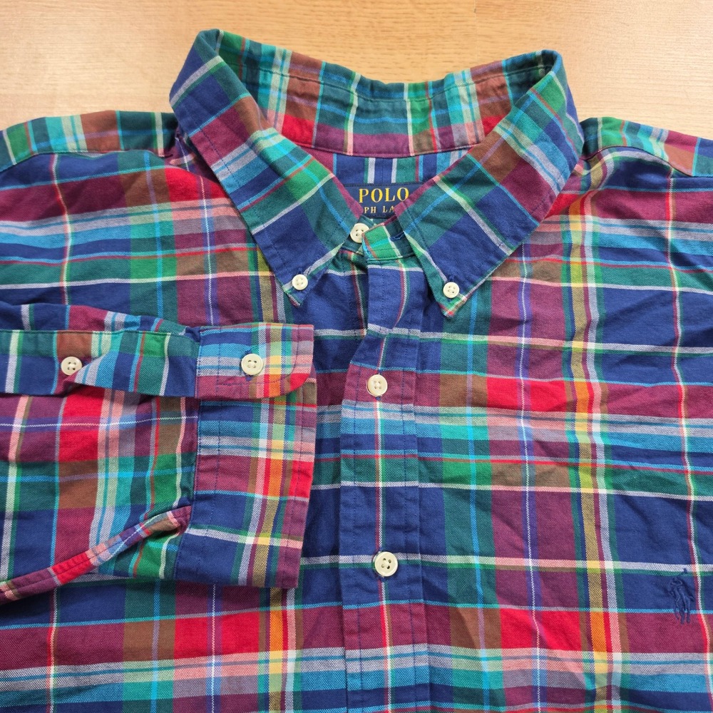 Polo Ralph Lauren Shirt Mens 3XB Plaid Button Down Long Sleeve Multi Color